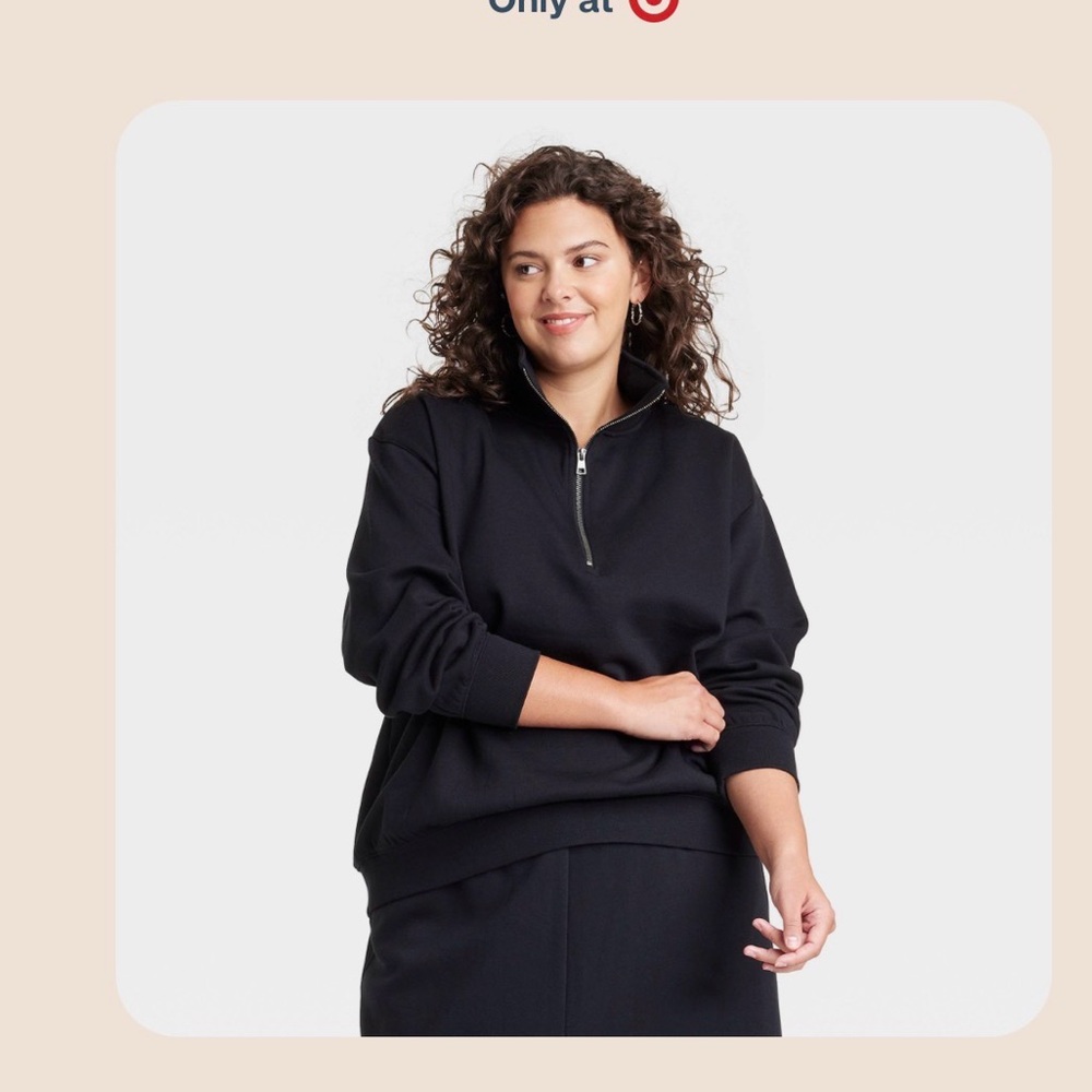 Universal Thread Women's Black Half-Zip Sweatshirt